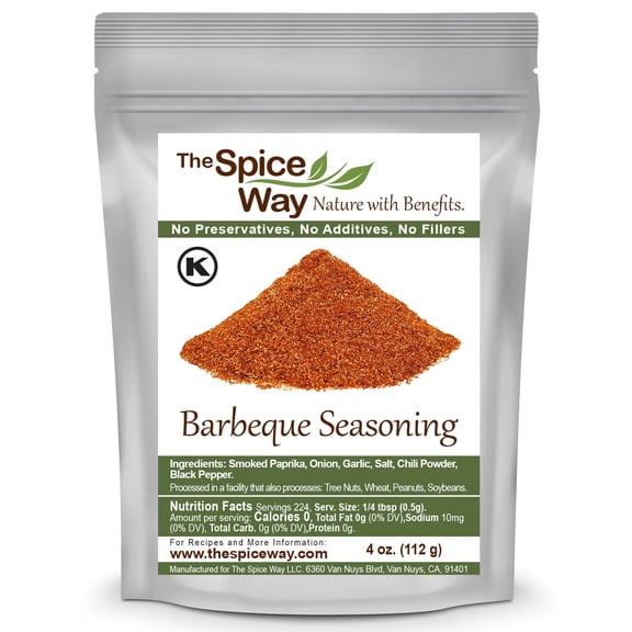 The Spice Way Barbeque Seasoning - European, Asian and American cuisine – All Natural - Resealable Pouch - 4 Oz.