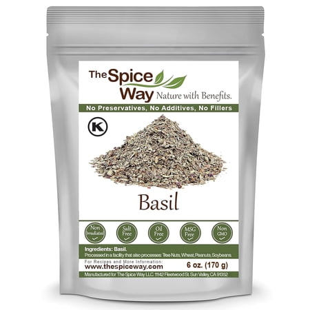 The Spice Way Basil Leaves – Mediterranean, Italian Cuisine Spice Blend, All Natural - 6 oz.