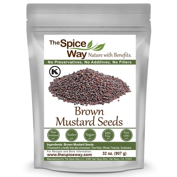 The Spice Way Brown Mustard Seeds - European, Asian and American cuisine Spice Blend – All Natural – 2 lb.