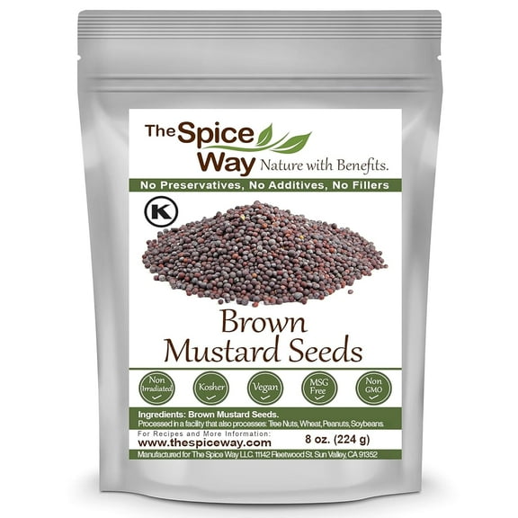The Spice Way Brown Mustard Seeds - European, Asian and American Cuisine Spice Blend - 8 oz.