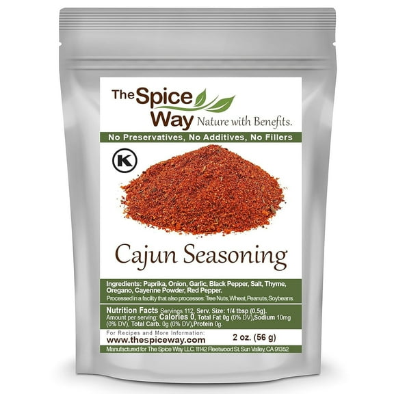 The Spice Way Cajun Seasoning - Authentic Spice Blend – Seafood, Meat & Poultry Seasoning - 2oz