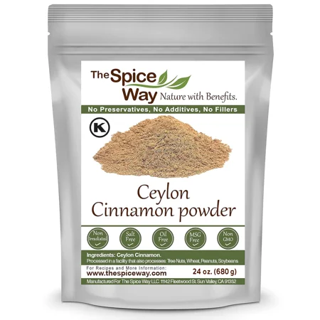 The Spice Way True Cinnamon Ceylon Powder - European, Middle Eastern, Asian, and American Cuisine – All Natural - Resealable Pouch - 24 Oz.