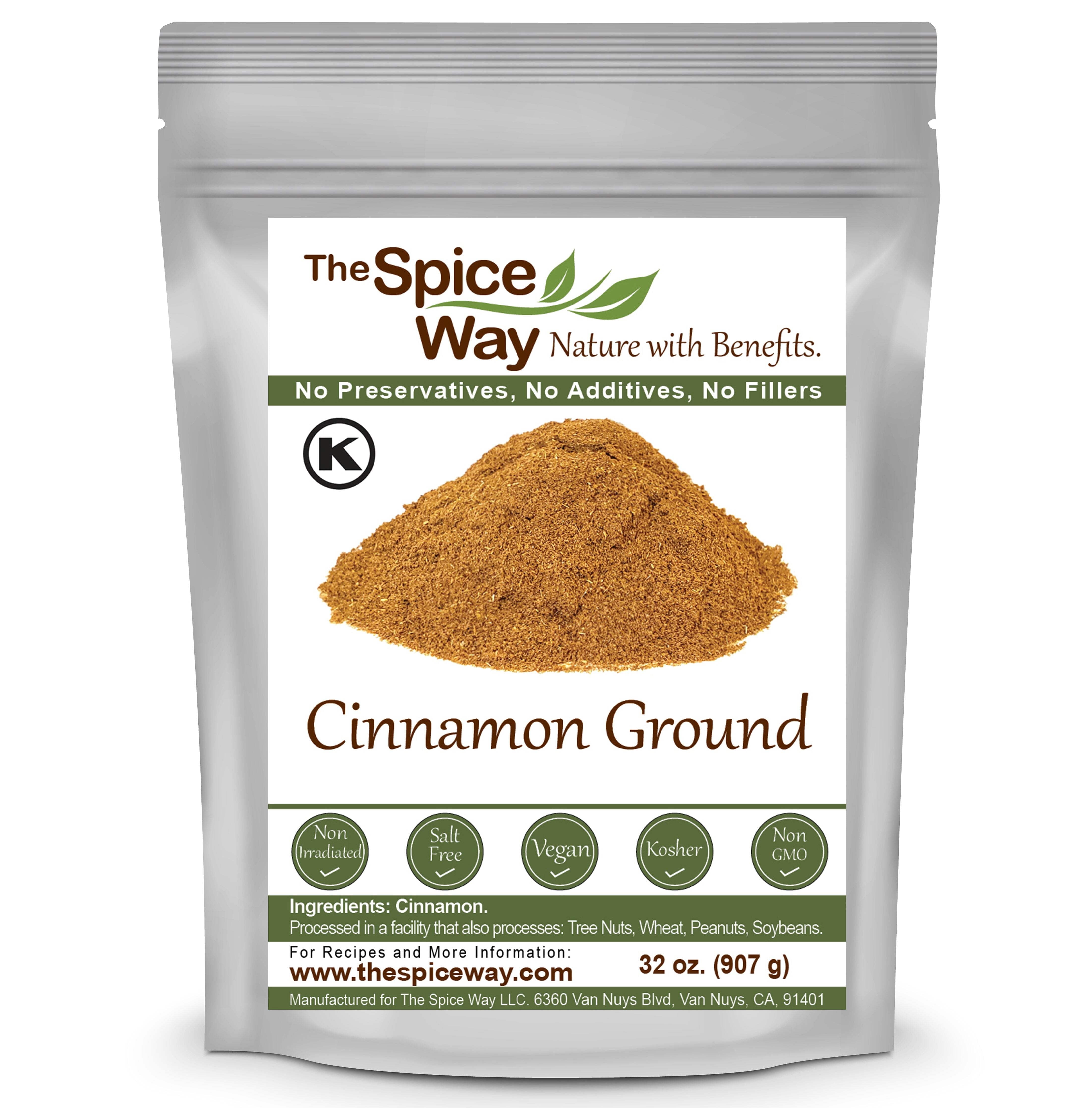 The Spice Way Cinnamon Ground - European, Middle Eastern, Asian, and American cuisine – All Natural - Resealable Pouch - 32 Oz.