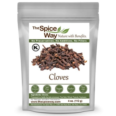 The Spice Way Cloves Whole - Middle Eastern Asian and American Cuisine Spice Blend, All Natural - 4 oz