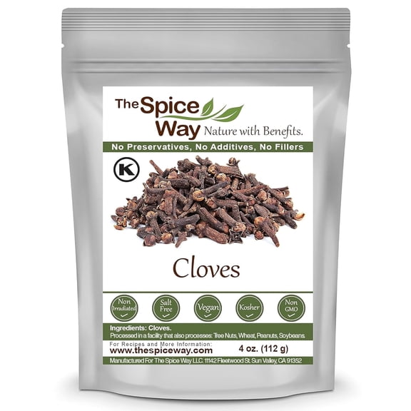 The Spice Way Cloves Whole - Middle Eastern Asian and American Cuisine Spice Blend, All Natural - 4 oz