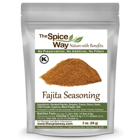 The Spice Way Fajita Seasoning - Traditional Mexican Spice Blend – All Natural – Taco Seasoning – 2 oz.