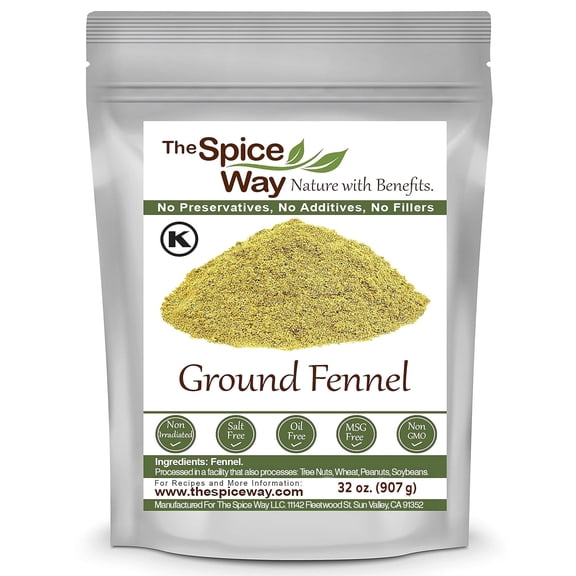 The Spice Way Fennel Seed Ground - European, Middle Eastern, Asian, and American Cuisine, All Natural - 32 oz