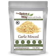 The Spice Way Minced Garlic - US Grown Whole Bulk Dehydrated Dried Garlic Flakes - 8 oz