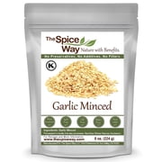 The Spice Way Minced Garlic - US Grown Whole Bulk Dehydrated Dried Garlic Flakes - 8 oz