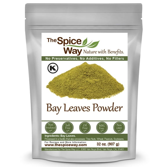 The Spice Way Ground Bay Leaves - European, Asian and American cuisine Spice Blend All Natural Resealable Pouch 32oz.