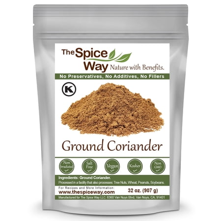 The Spice Way Ground Coriander - Indian, Middle Eastern, and African cuisine – All Natural - Resealable Pouch - 32 Oz.