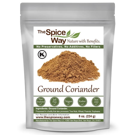 The Spice Way Ground Coriander - Indian, Middle Eastern, and African cuisine – All Natural - Resealable Pouch - 8 Oz.