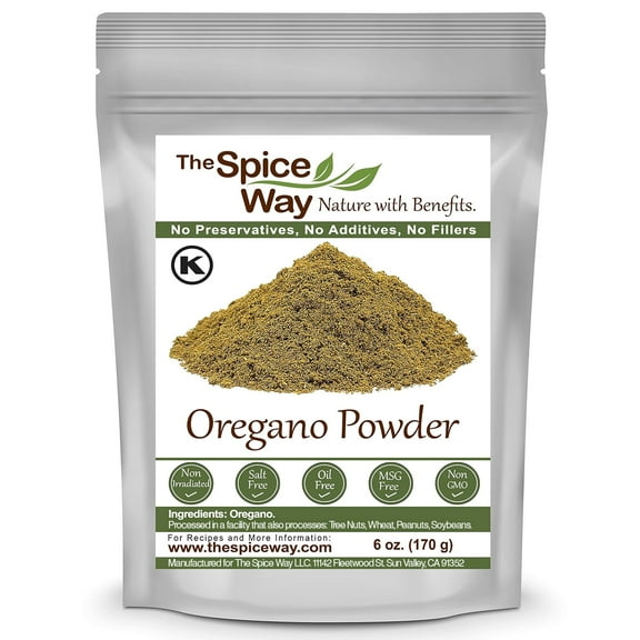 The Spice Way Ground Oregano Powder - Greek, Mediterranean, and Mexican Cuisine, All Natural - 6 oz