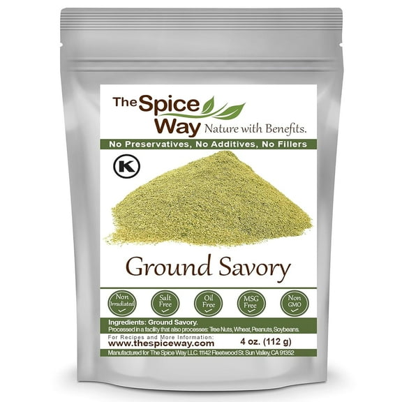 The Spice Way Ground Savory - European Cuisine, Aromatic Seasoning for Meats, Beans & Stews - 4 oz.