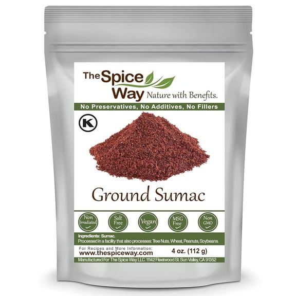 The Spice Way Ground Sumac - Middle Eastern and Turkish Cuisine Spice Blend All Natural - 4oz