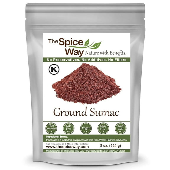 The Spice Way Ground Sumac Spice Blend - Middle Eastern and Turkish Cuisine - 8 oz.