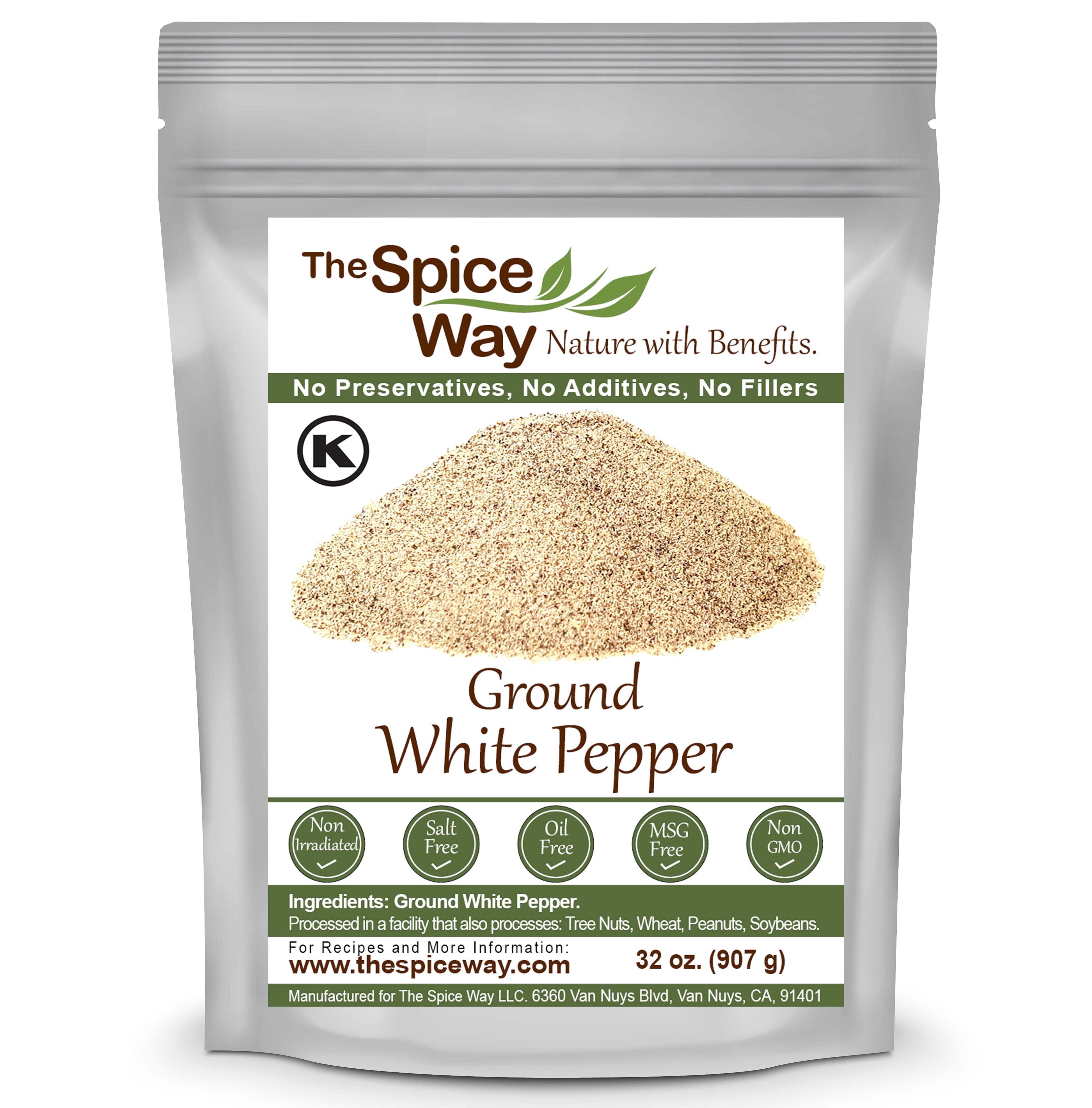 The Spice Way Ground White Pepper - Asian cuisine – All Natural - Resealable Pouch - 32 Oz.