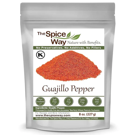 The Spice Way Guajillo Pepper Powder- Mexican cuisine Spice All Natural Powdered Resealable Pouch - 8 oz.