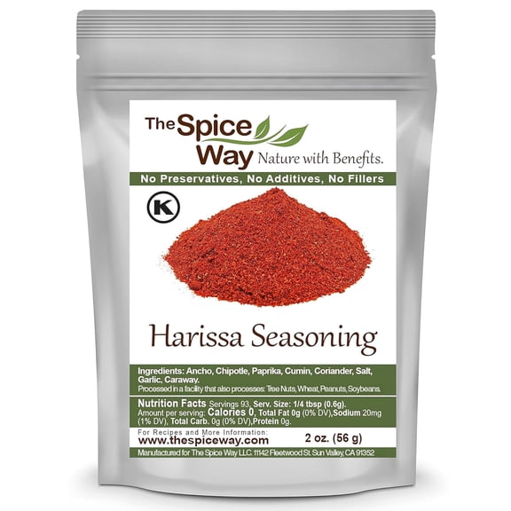 The Spice Way Harissa Seasoning – Arabian and African Spice Blend – Chili Pepper Paste - All Natural – Resealable Bag – 2 oz.