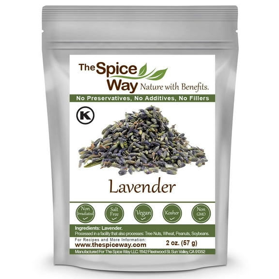 The Spice Way Lavender Flowers - Culinary and Edible Flower Loose Leaves - 2 oz.