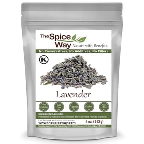 The Spice Way Lavender Flowers - Culinary and Edible Flower All Natural Dried Loose Leaves 4 oz.