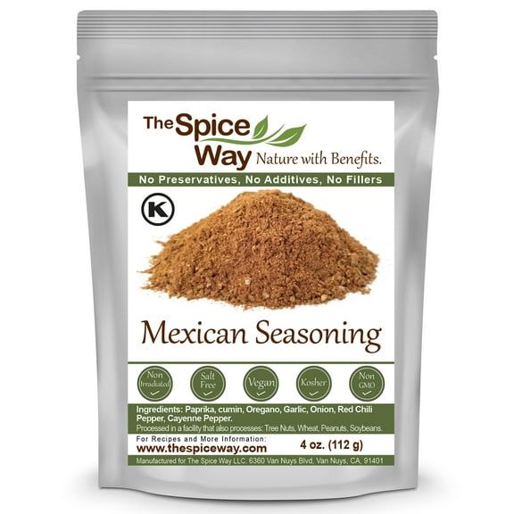 The Spice Way Mexican Seasoning - Spice Blend, No Salt, Non GMO, No preservatives - 4 oz.