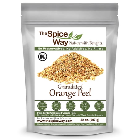 The Spice Way Orange Peel Granules - European, Middle Eastern, Asian, and American cuisine Spice Blend – All Natural - Resealable Pouch – 32 Oz.