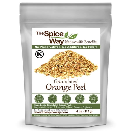 The Spice Way Orange Peel - Granules Without Any Preservatives. Great for Cooking, Baking and Tea - 4 oz.