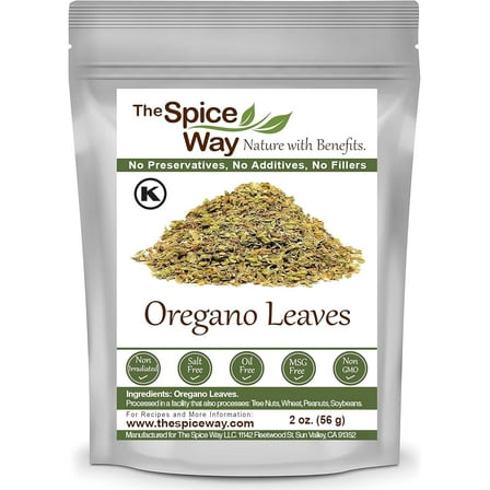 The Spice Way Oregano Leaves - Greek, Mediterranean, and Mexican Cuisine - 2 oz.