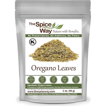 The Spice Way Oregano Leaves - Greek, Mediterranean, and Mexican Cuisine - 2 oz.