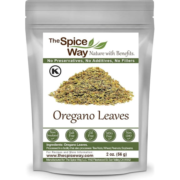 The Spice Way Oregano Leaves - Greek, Mediterranean, and Mexican Cuisine - 2 oz.