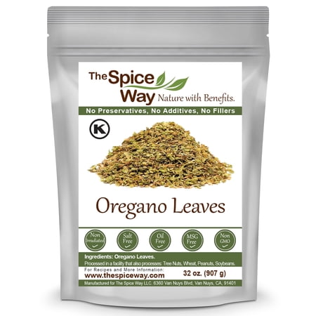The Spice Way Oregano Leaves – Greek, Mediterranean, and Mexican Cuisine – All Natural – Resealable Pouch – 32 oz.
