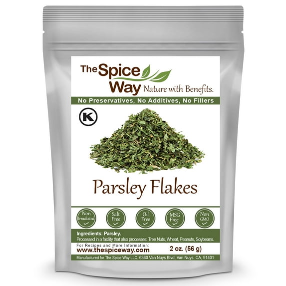 The Spice Way Parsley Flakes - Asian and Middle Eastern Cuisine – All Natural - Resealable Pouch - 2 oz.