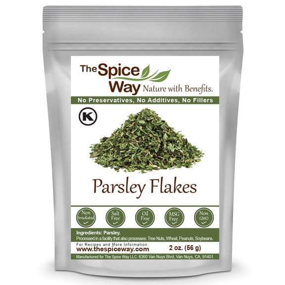The Spice Way Parsley Flakes - Asian and Middle Eastern Cuisine All Natural - Resealable Pouch - 2 oz.