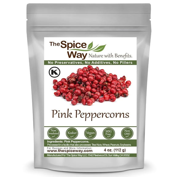 The Spice Way Pink Peppercorn - Chinese and Asian Cuisine - All Natural - Resealable Pouch - 4 oz