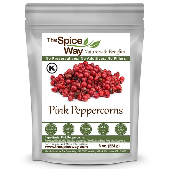 The Spice Way Pink Peppercorn - Chinese and Asian cuisine – All Natural - Resealable Pouch - 8 Oz.