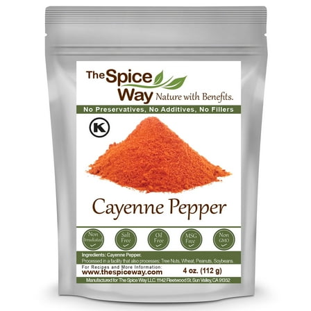 The Spice Way Premium Cayenne Pepper Ground - Pure Chile Powder, Mexican, Indian, and Asian Cuisines - 4 oz.