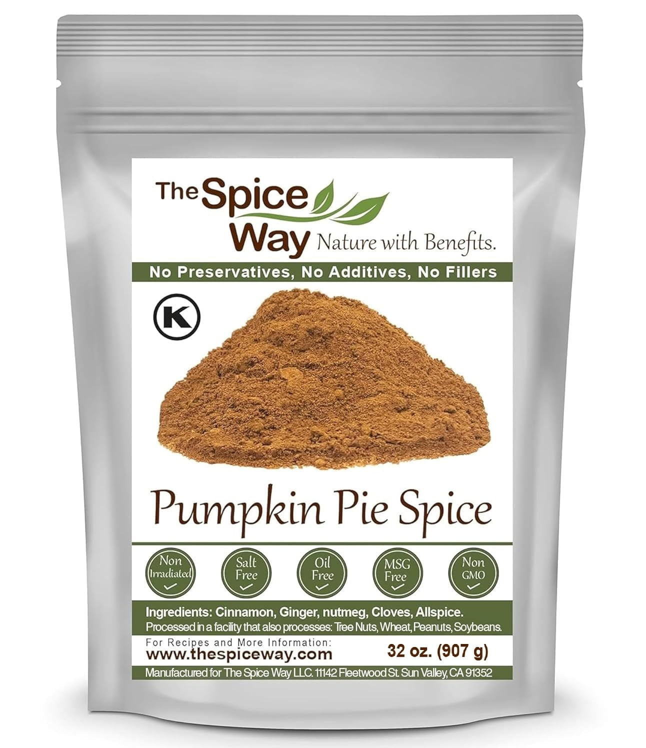 The Spice Way Pumpkin Pie Spice - 32 oz seasoning includes Cinnamon, Ginger, Nutmeg, Cloves & Allspice - Perfect for Baking