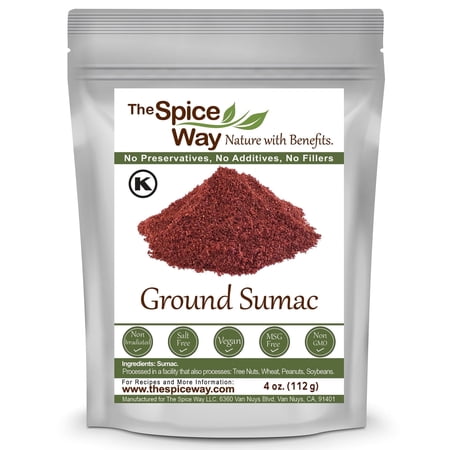 The Spice Way Ground Sumac | Sumak Pure 100%, No Salt, No GMO, Spice Seasoning Powder, 4 oz