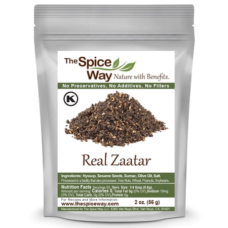 The Spice Way Real Zaatar - Middle Eastern Spice Blend – All Natural – with Hyssop and Sumac - 2 oz.