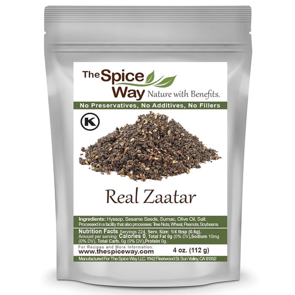 The Spice Way Real Zaatar - Middle Eastern Spice Blend All Natural with Hyssop and Sumac - 4 oz.