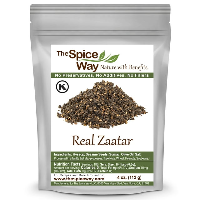 The Spice Way Real Zaatar - Middle Eastern Spice Blend – All Natural with Hyssop and Sumac - 4 oz.