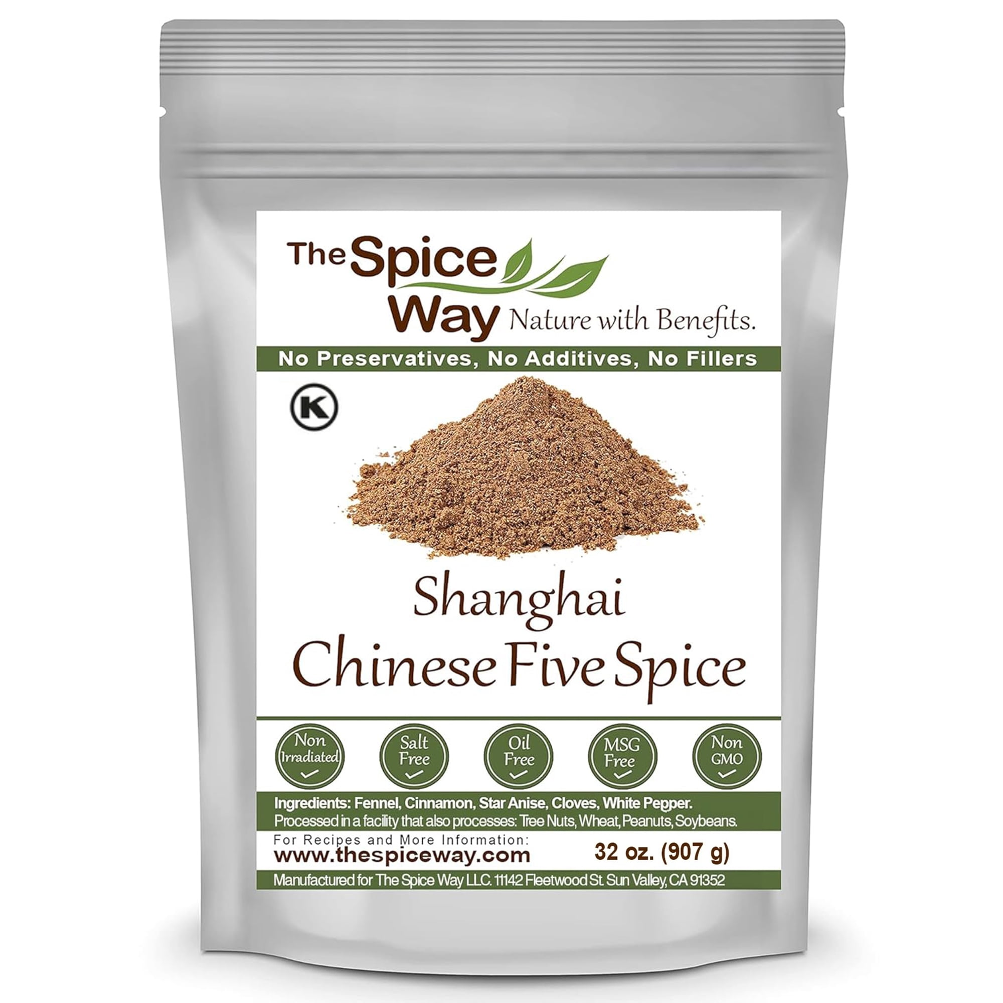 The Spice Way Shanghai Chinese Five Spice Seasoning - Chinese cuisine, All Natural - 32 oz