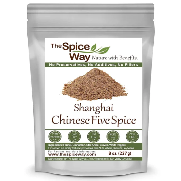 The Spice Way Shanghai Chinese Five Spice Seasoning - Chinese cuisine All Natural - Resealable Pouch - 8 Oz.