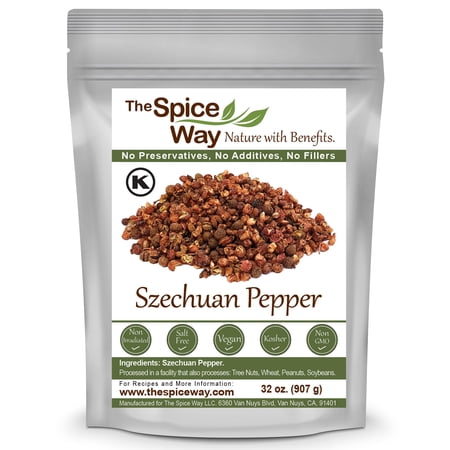 The Spice Way Szechuan Peppercorns - Chinese Sichuan cuisine – All Natural - Resealable Pouch - 32 Oz.