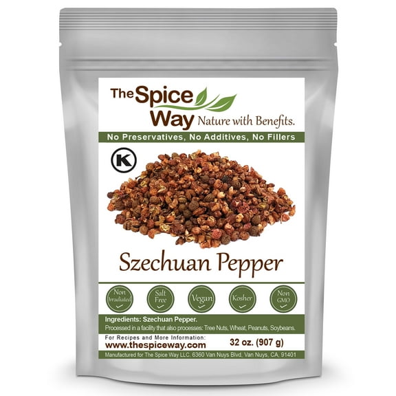 The Spice Way Szechuan Peppercorns - Chinese Sichuan cuisine All Natural - Resealable Pouch - 32 Oz.