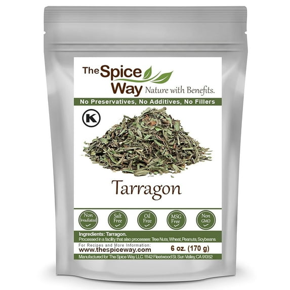 The Spice Way Tarragon Leaves – French Cuisine – All Natural – Resealable Pouch - 6 Oz.