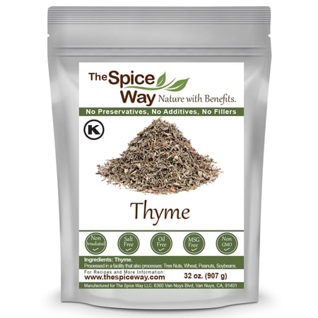 The Spice Way Thyme Leaves – Middle Eastern, Asian and American cuisine Spice Blend – All Natural – Resealable Pouch – 32 oz.