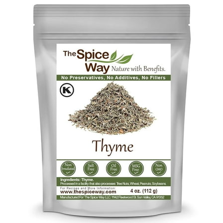The Spice Way Thyme Leaves - Middle Eastern, Asian and American Cuisine Spice Blend - 4 oz.
