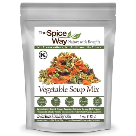 The Spice Way - Vegetable Soup Mix - Dried Vegetables for All Kind of Soups, American and European Cuisines- 4 oz.